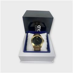 Movado Masino Black Dial Quartz 40mm Gold-Tone Men's Wristwatch